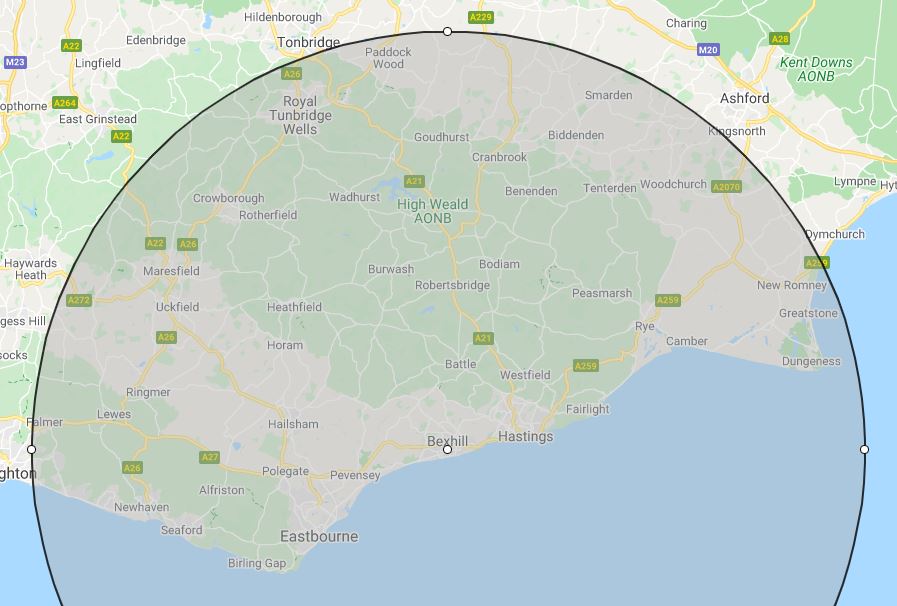 Map of the area Bexhill gardener cover